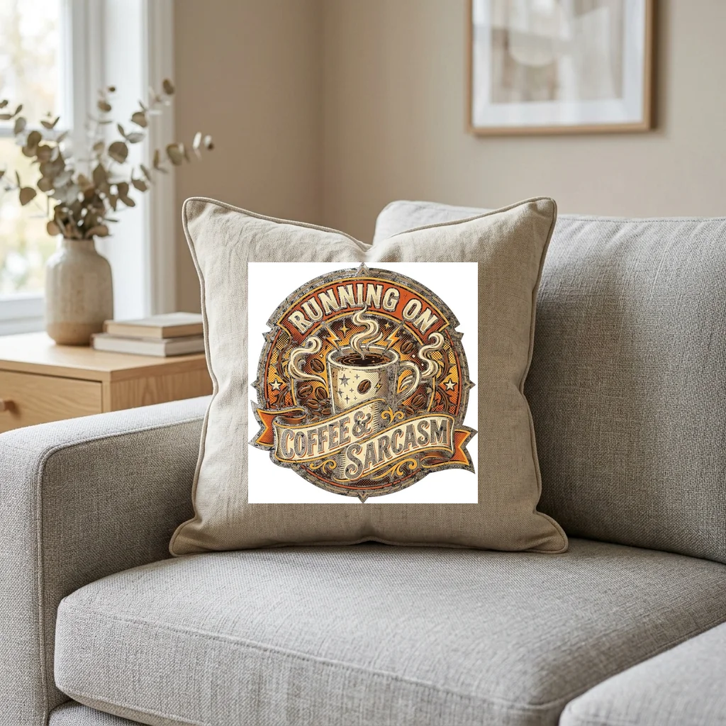 Astral Knight Star Blade — Square Linen Throw Pillow 18x18 (Natural Linen)