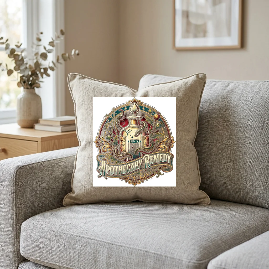 Celestial Dragon Star Emperor — Square Linen Throw Pillow 18x18 (Natural Linen)