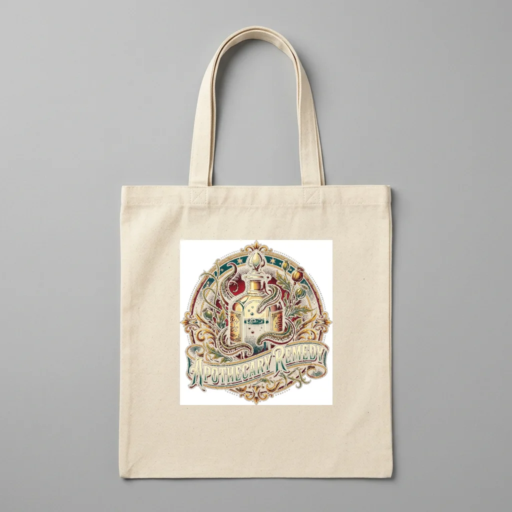 Celestial Dragon Star Emperor — Organic Cotton Canvas Tote Bag (Natural)