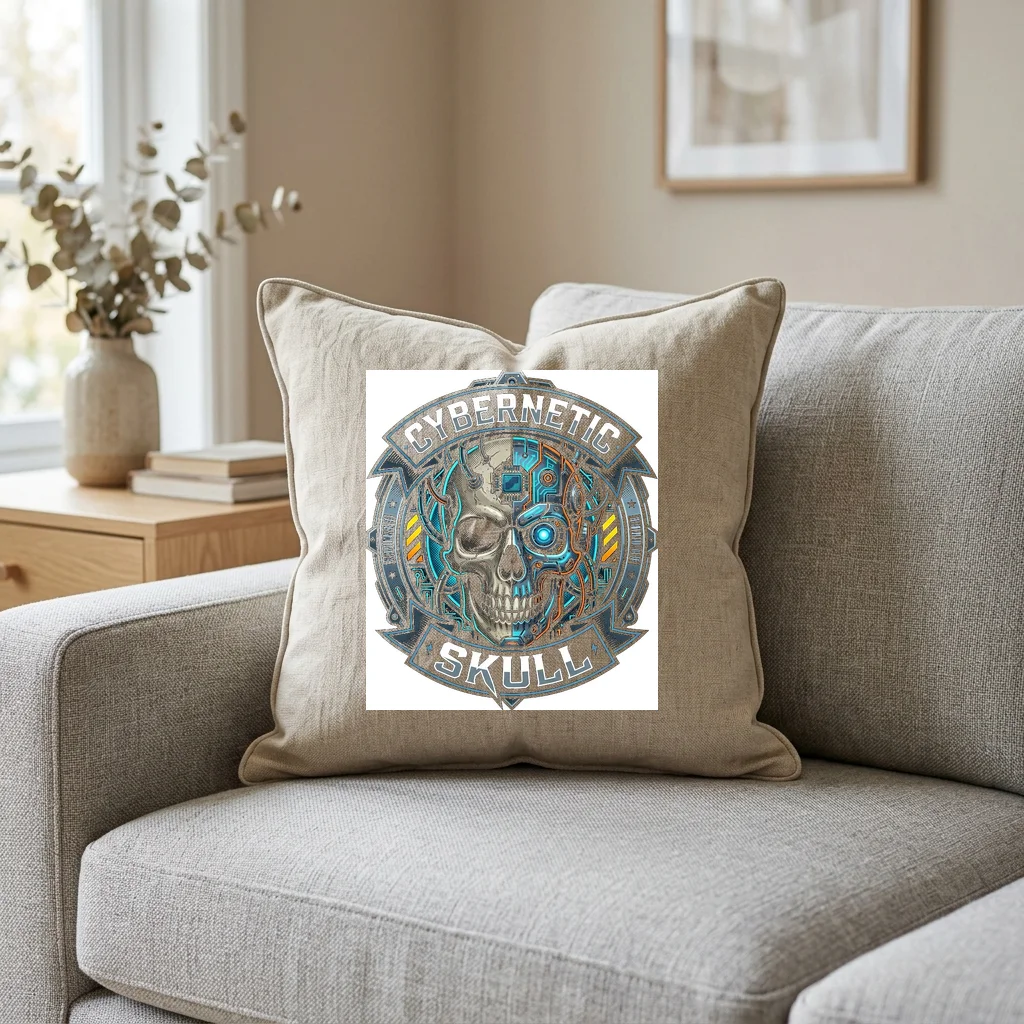 Overgrown Concrete Ruins — Square Linen Throw Pillow 18x18 (Natural Linen)