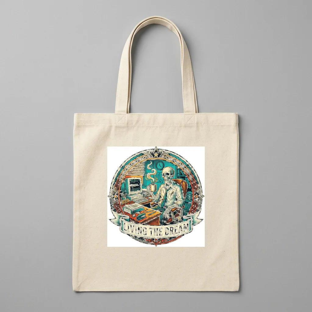 Torn Poster City Collage — Organic Cotton Canvas Tote Bag (Natural)