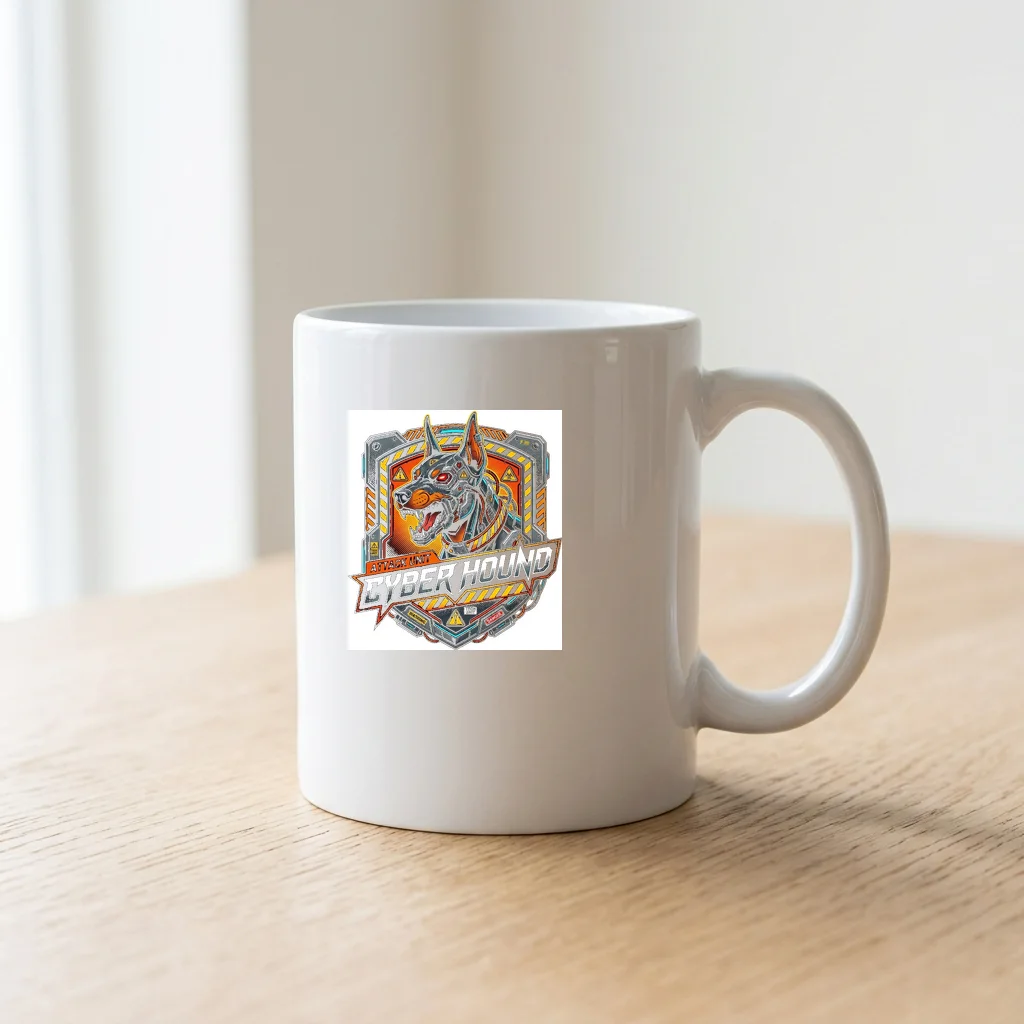 Monochrome Graffiti Tag Line — Ceramic Coffee Mug 11oz (Glossy White)