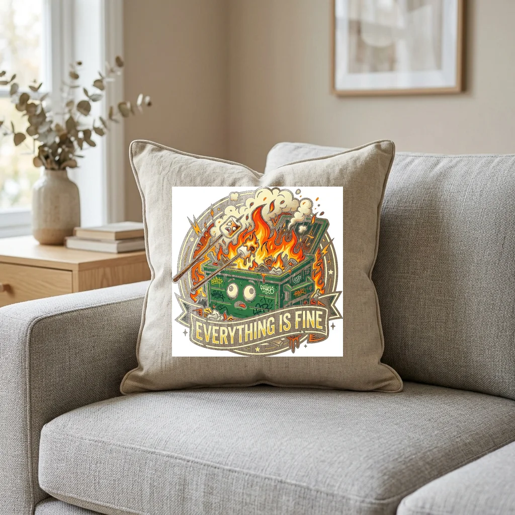 Subway Tunnel Dark Shadows — Square Linen Throw Pillow 18x18 (Natural Linen)