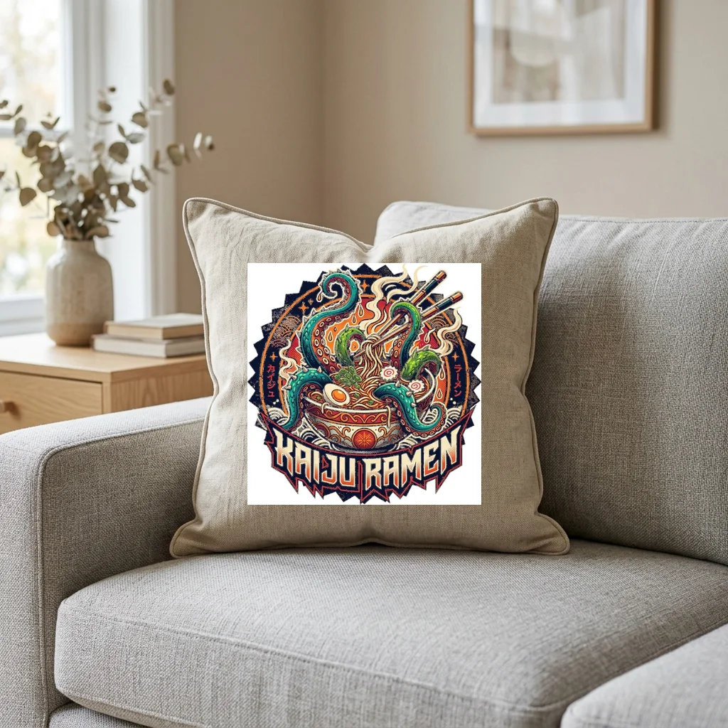 Streetwear Heritage Vintage Crest — Square Linen Throw Pillow 18x18 (Natural Linen)