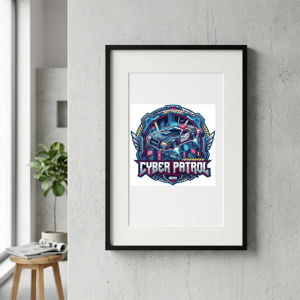Concrete Wall Botanical Bloom — Gallery Framed Art Poster (Exhibition Frame)