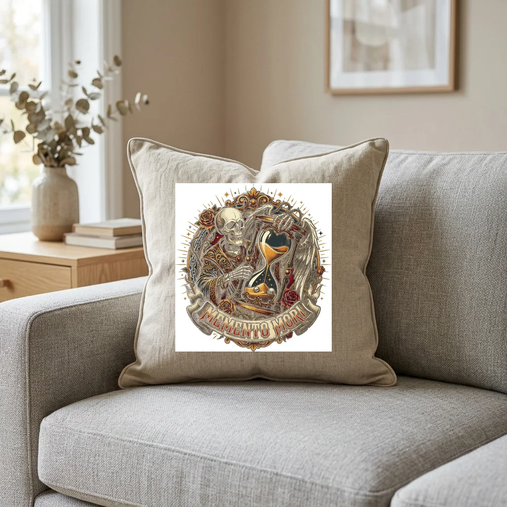 Streetwear Typography Bold Impact — Square Linen Throw Pillow 18x18 (Natural Linen)