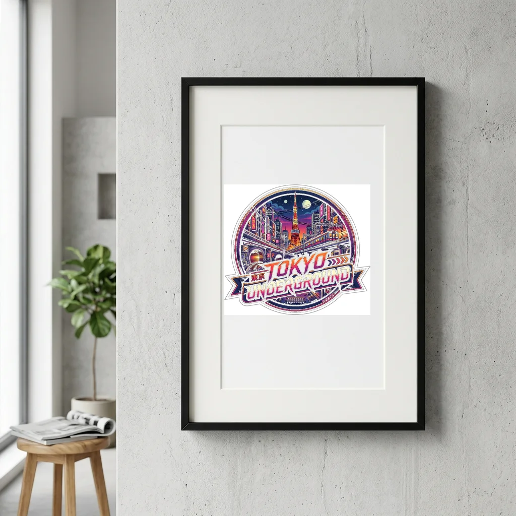 Urban Solitude Midnight City — Gallery Framed Art Poster (Exhibition Frame)