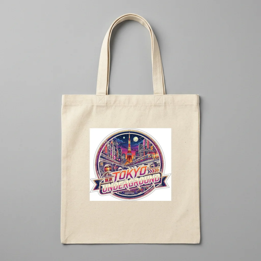 Urban Solitude Midnight City — Organic Cotton Canvas Tote Bag (Natural)