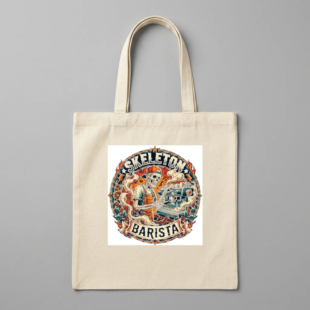 Streetwear Graphic Monogram — Organic Cotton Canvas Tote Bag (Natural)