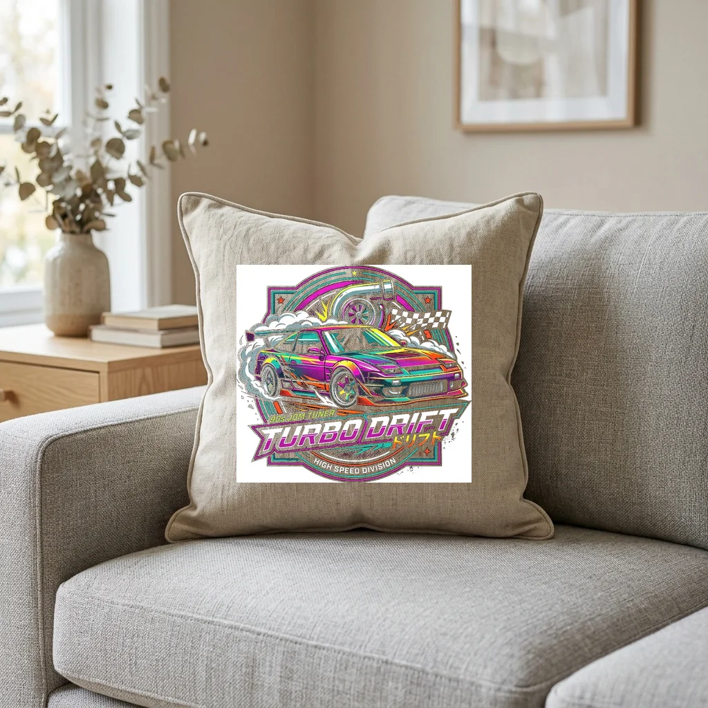 Streetwear Division Master Archive — Square Linen Throw Pillow 18x18 (Natural Linen)