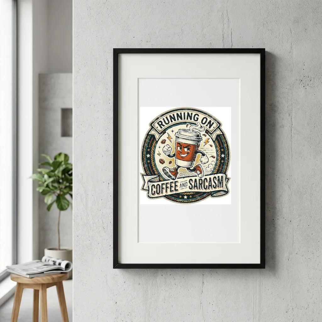 Phantom Tiger Neon Jungle — Gallery Framed Art Poster (Exhibition Frame)