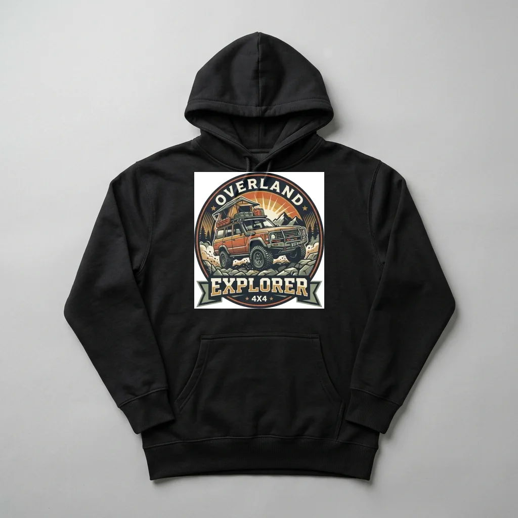 Cyber Wolf Lunar Hunter — Heavyweight Pullover Hoodie (Charcoal Black)