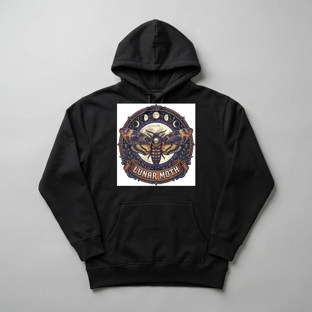 Crimson Dragon Emperor Flight — Heavyweight Pullover Hoodie (Charcoal Black)