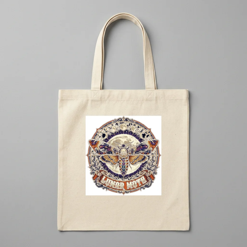 Crimson Dragon Emperor Flight — Organic Cotton Canvas Tote Bag (Natural)