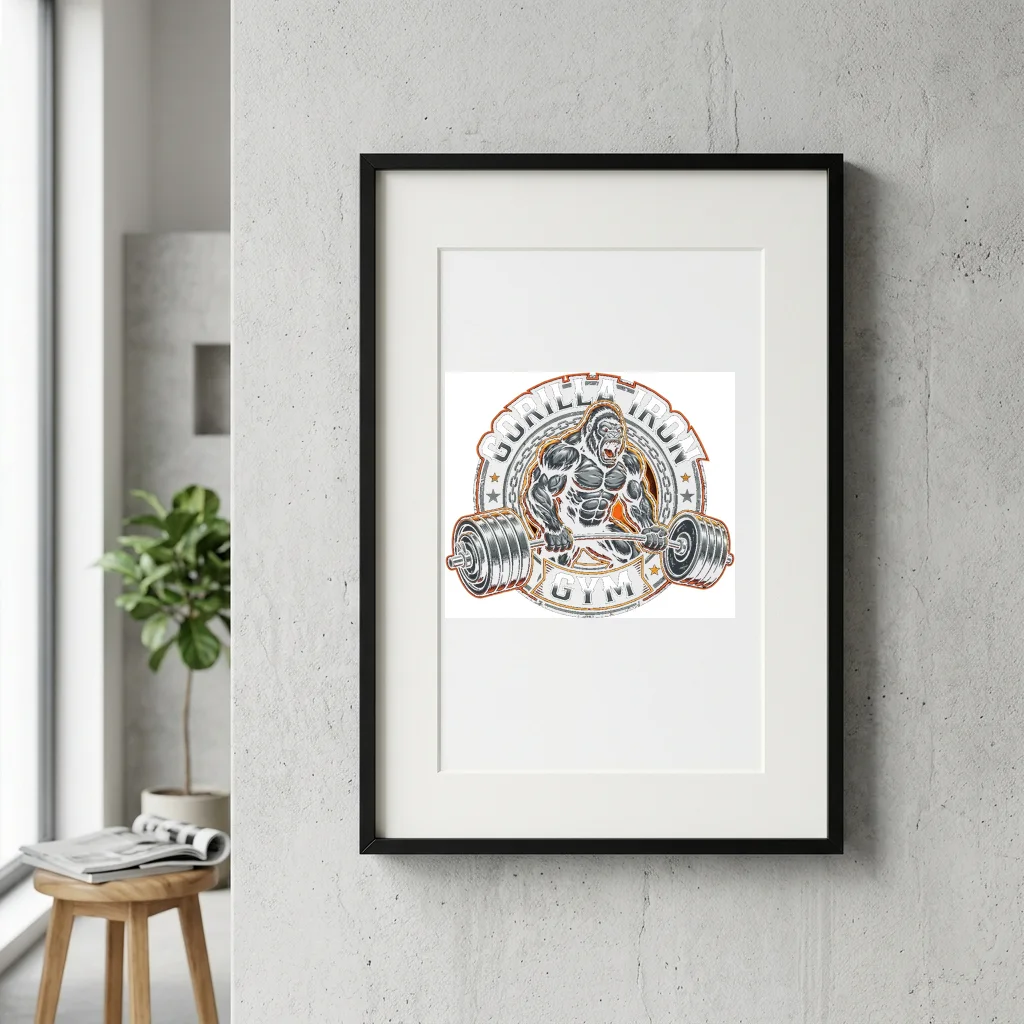 Black Leopard Midnight Stalk — Gallery Framed Art Poster (Exhibition Frame)
