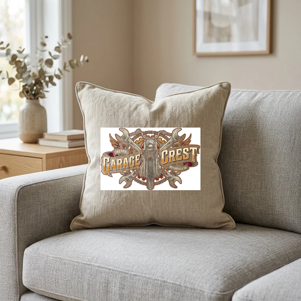 Iron Boar Mountain Crusher — Square Linen Throw Pillow 18x18 (Natural Linen)