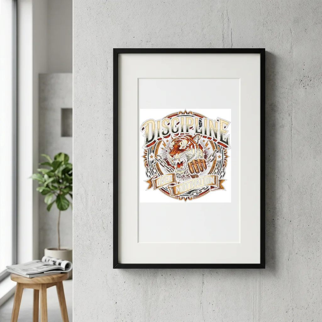 Shadow Panther Neon Eyes — Gallery Framed Art Poster (Exhibition Frame)