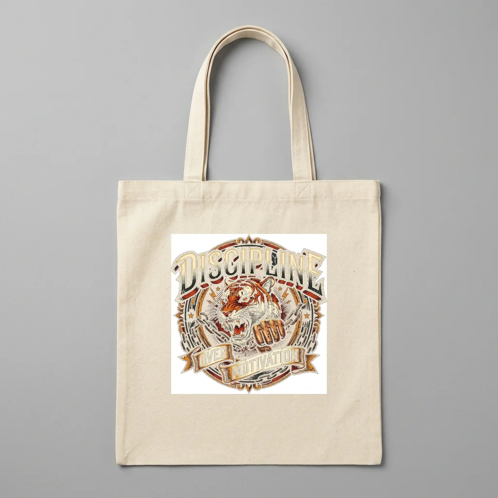 Shadow Panther Neon Eyes — Organic Cotton Canvas Tote Bag (Natural)