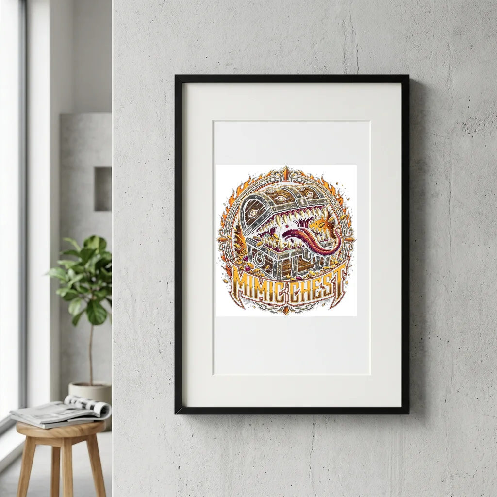 Golden Dragon Ancient Wisdom — Gallery Framed Art Poster (Exhibition Frame)