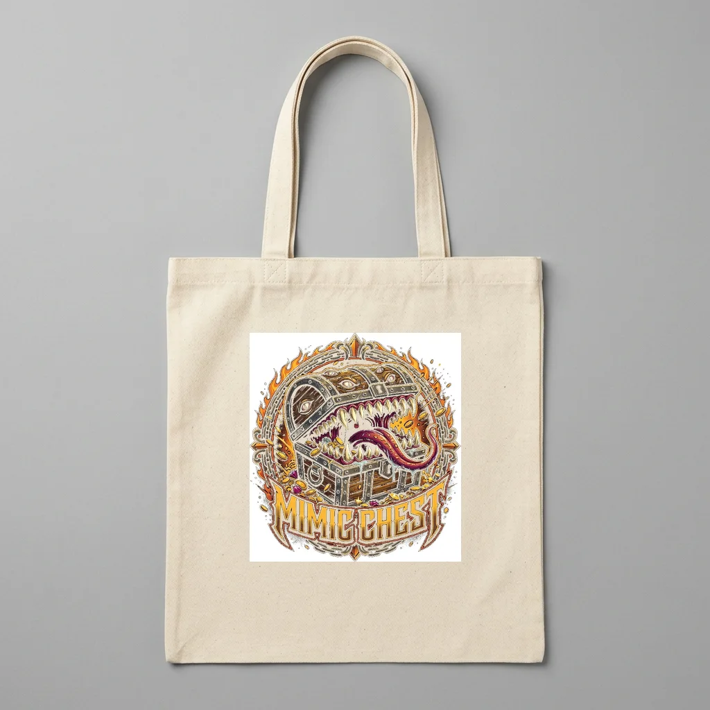 Golden Dragon Ancient Wisdom — Organic Cotton Canvas Tote Bag (Natural)