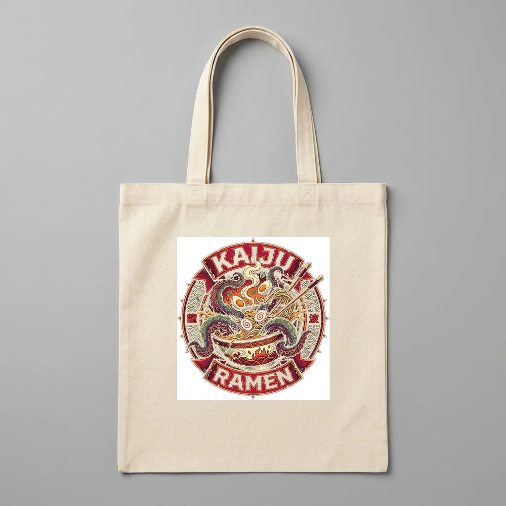 Phantom Wolf Midnight Moon — Organic Cotton Canvas Tote Bag (Natural)