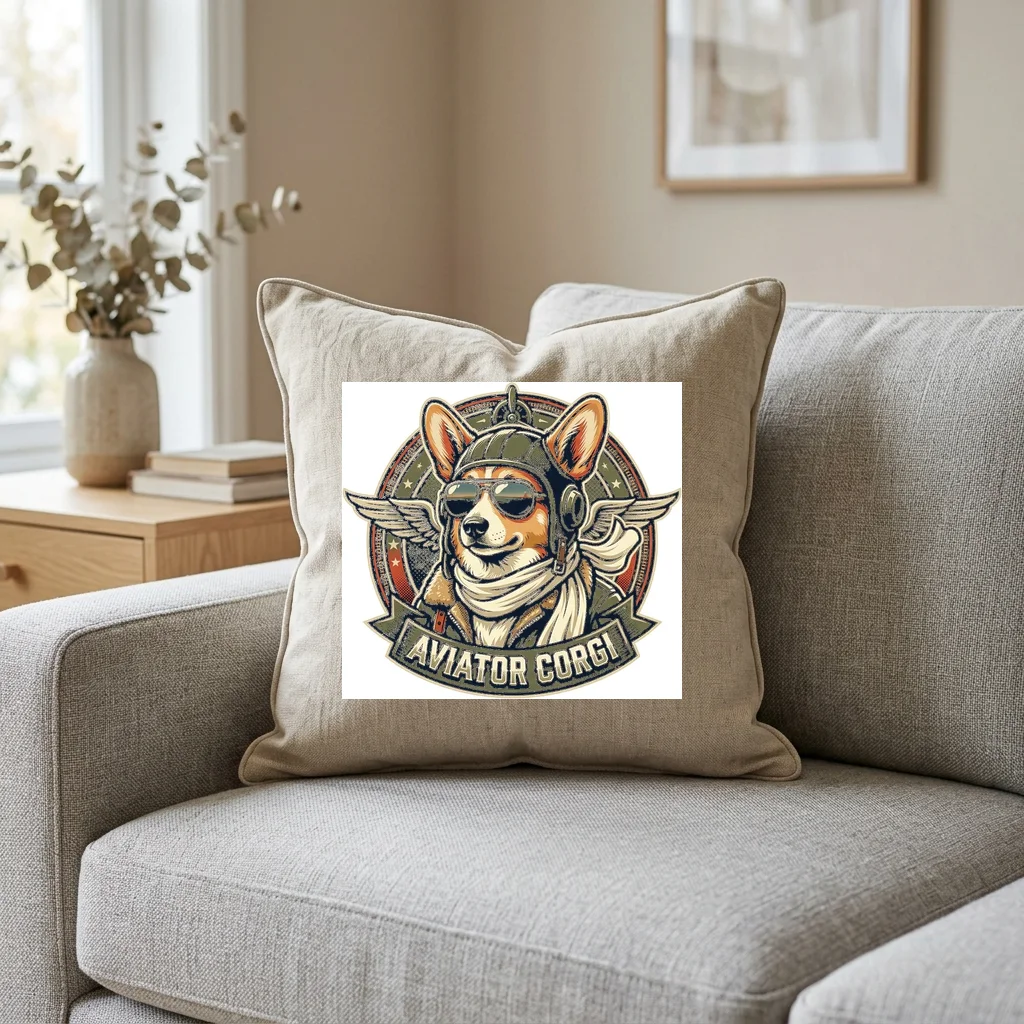 Golden Eagle Sun Soar — Square Linen Throw Pillow 18x18 (Natural Linen)