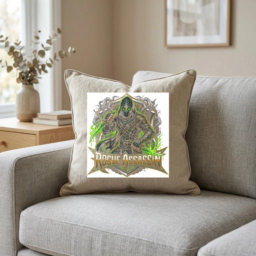 Phantom Stag Moonlit Antlers — Square Linen Throw Pillow 18x18 (Natural Linen)