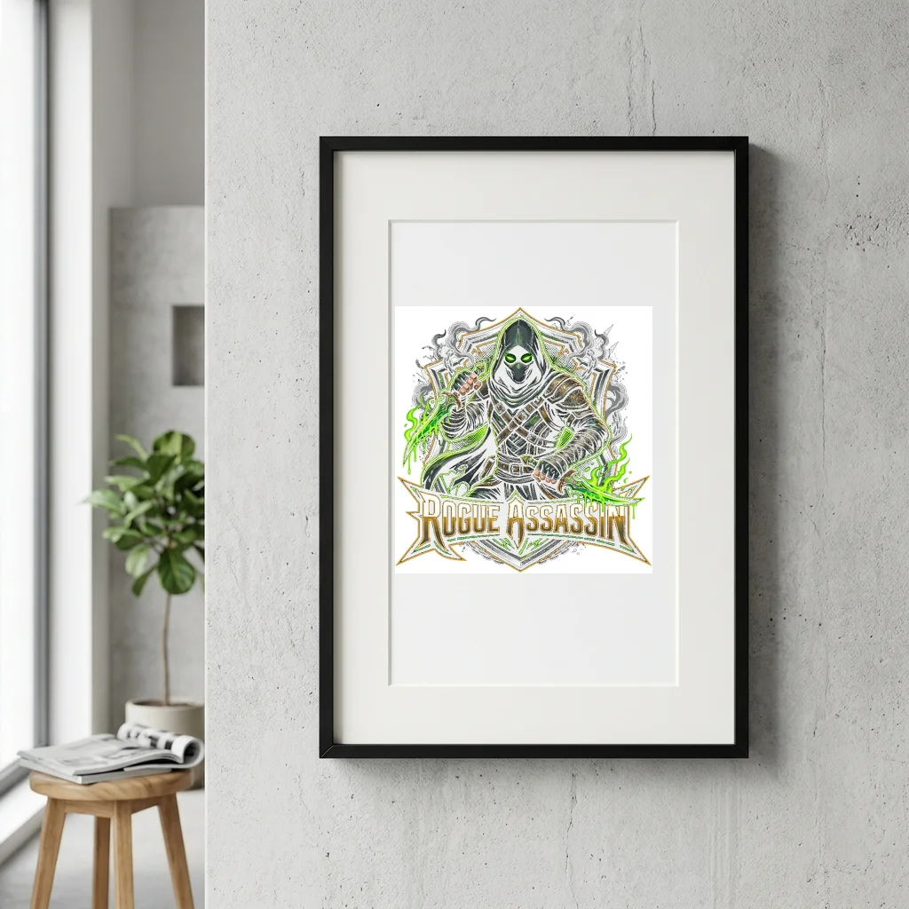 Phantom Stag Moonlit Antlers — Gallery Framed Art Poster (Exhibition Frame)
