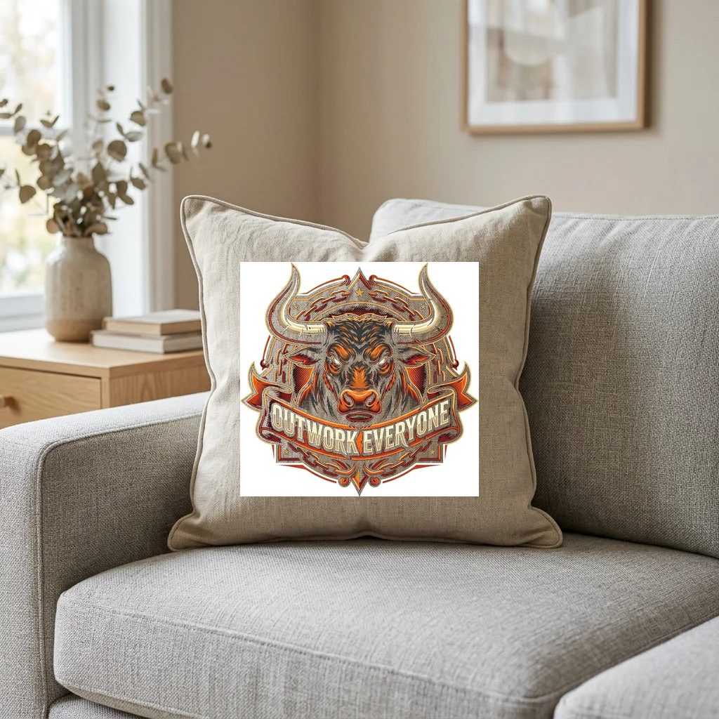 Heavy Torque Transmission Built — Square Linen Throw Pillow 18x18 (Natural Linen)