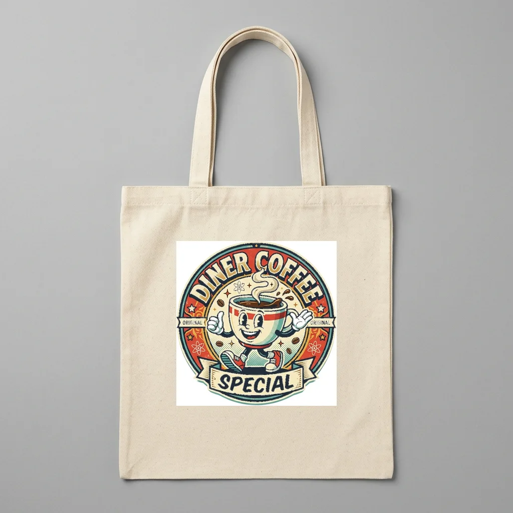 Black Cat Lucky Charm Moon — Organic Cotton Canvas Tote Bag (Natural)