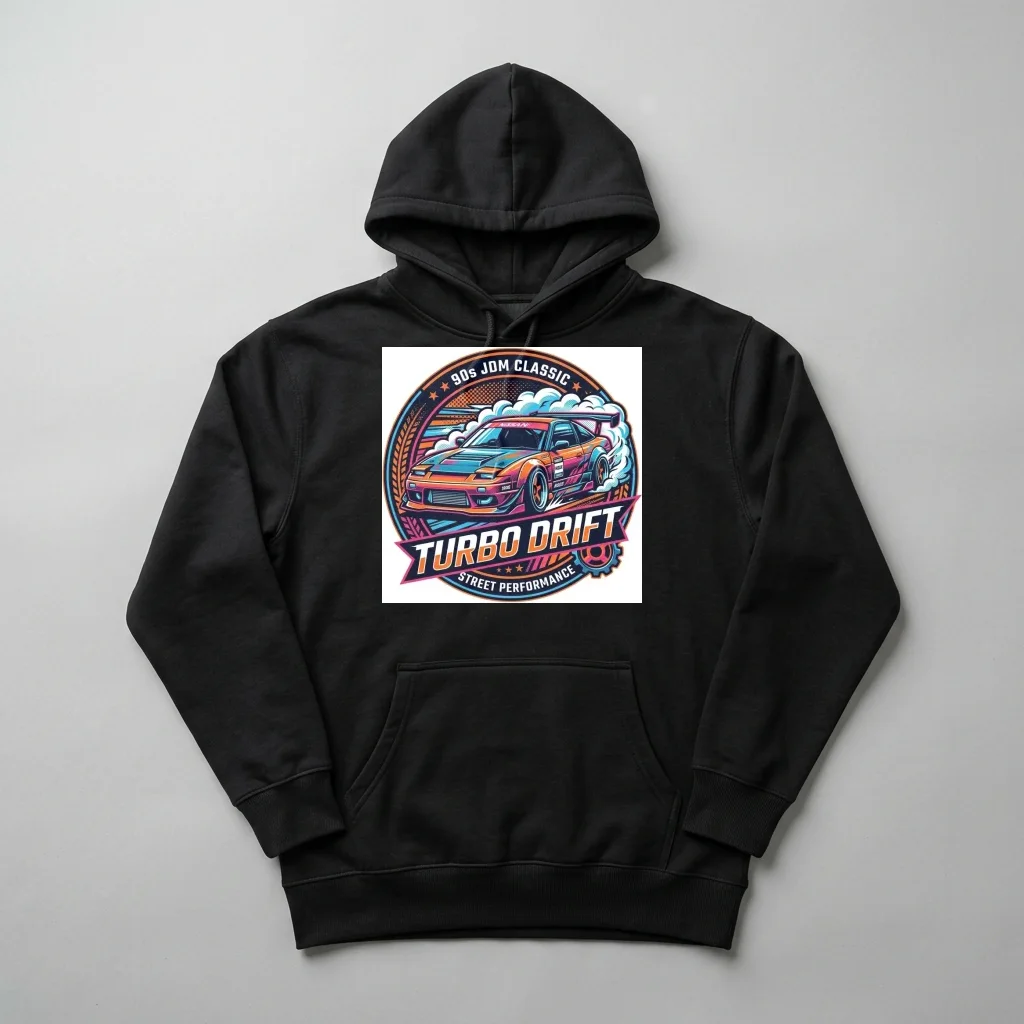 Red Sun Pagoda Temple Gate — Heavyweight Pullover Hoodie (Charcoal Black)