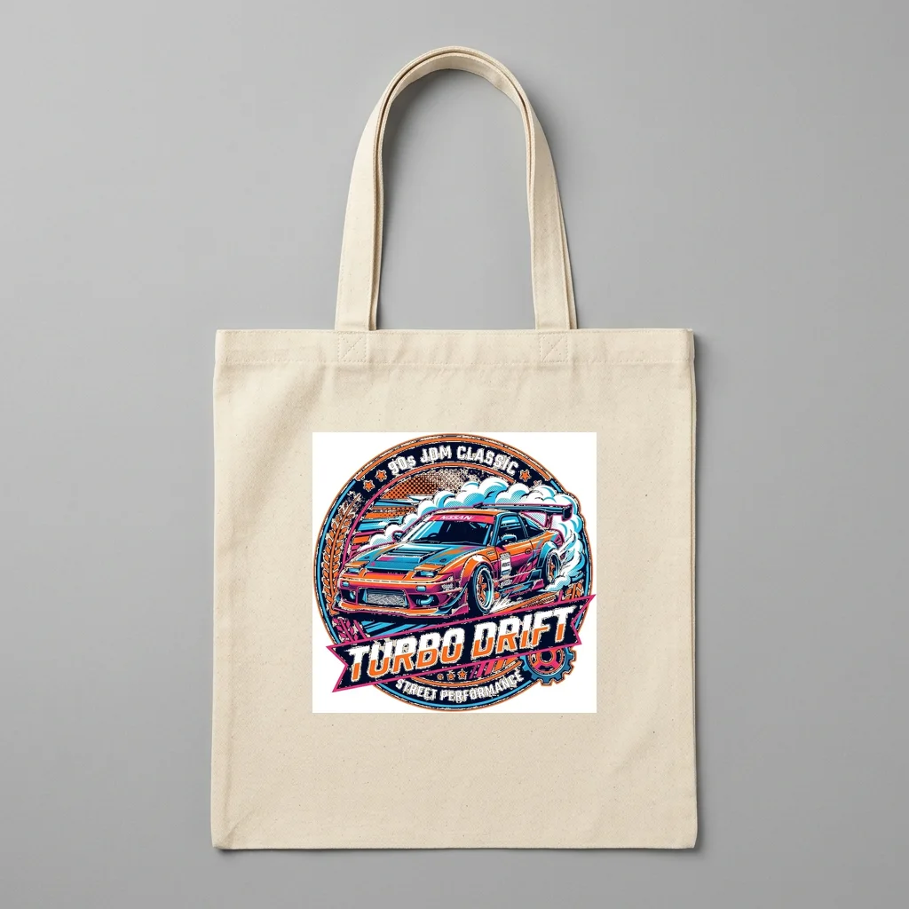 Red Sun Pagoda Temple Gate — Organic Cotton Canvas Tote Bag (Natural)