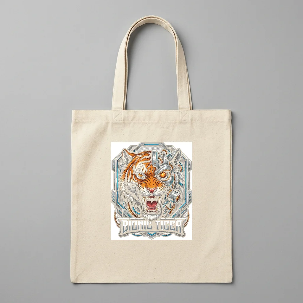 Samurai Silhouette Sunset Duel — Organic Cotton Canvas Tote Bag (Natural)