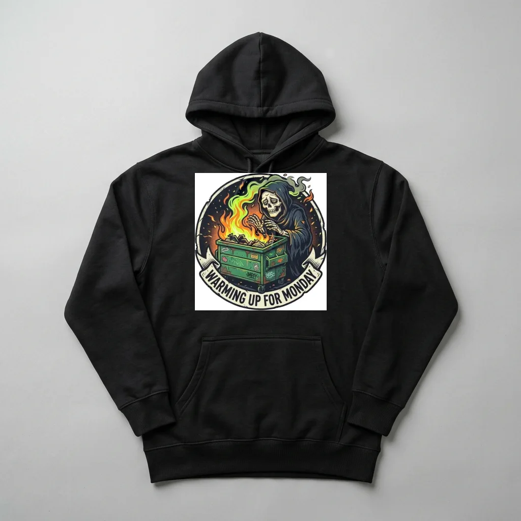 Ronin Drifter Bamboo Hat — Heavyweight Pullover Hoodie (Charcoal Black)