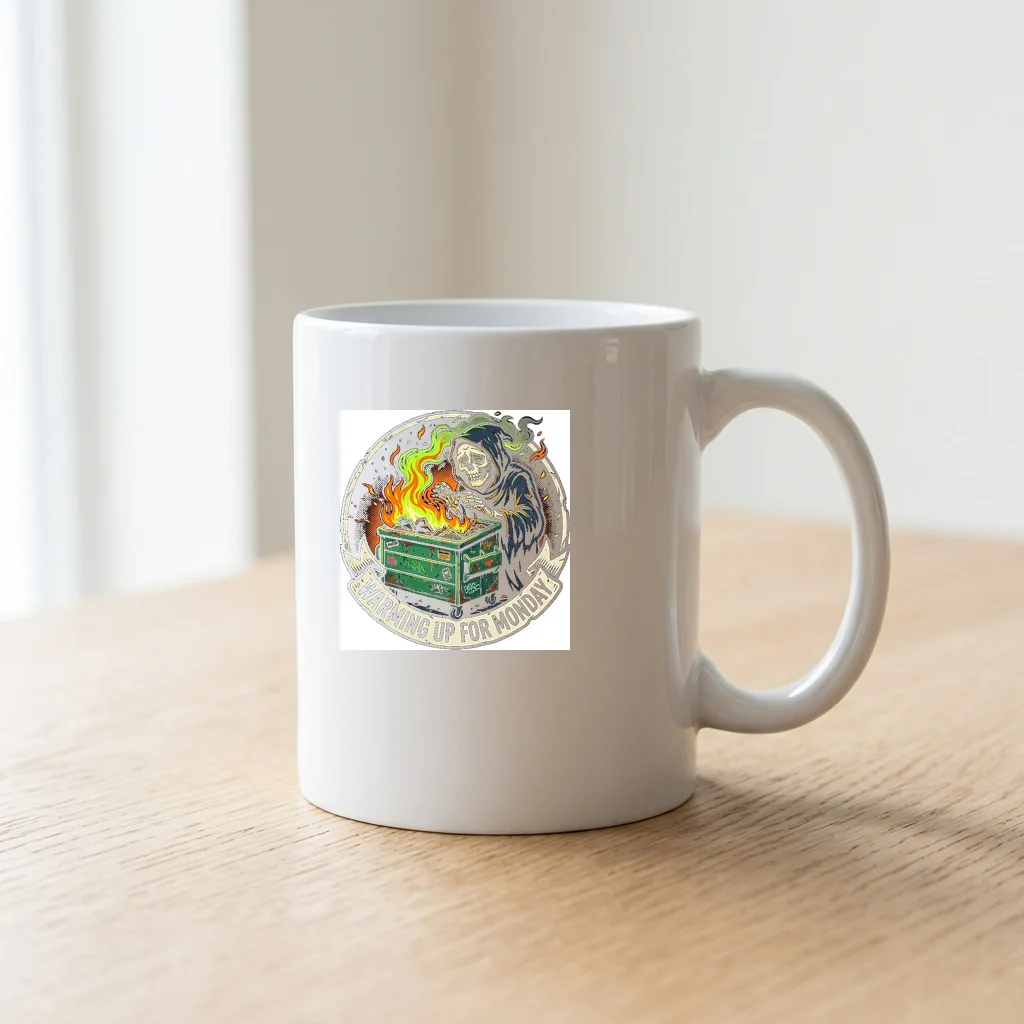 Ronin Drifter Bamboo Hat — Ceramic Coffee Mug 11oz (Glossy White)