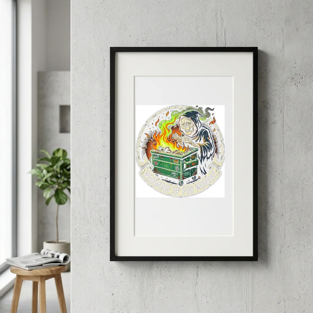 Ronin Drifter Bamboo Hat — Gallery Framed Art Poster (Exhibition Frame)