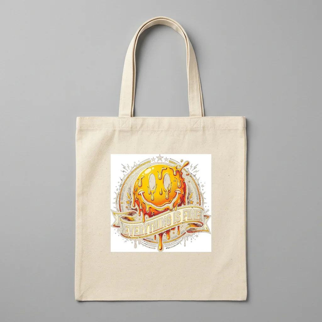 Daruma Doll Goal Focus — Organic Cotton Canvas Tote Bag (Natural)