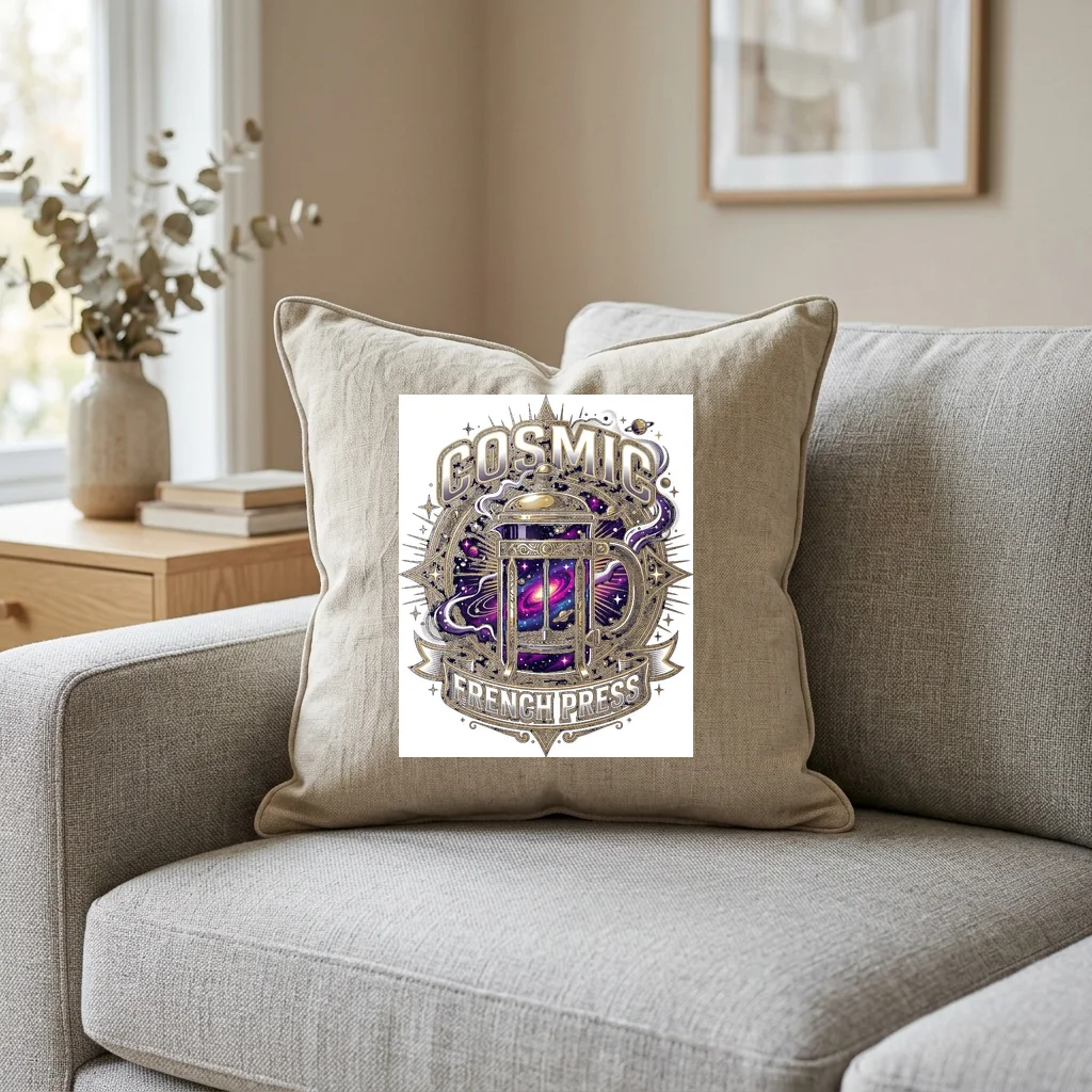 Cherry Petals Wind Gust — Square Linen Throw Pillow 18x18 (Natural Linen)