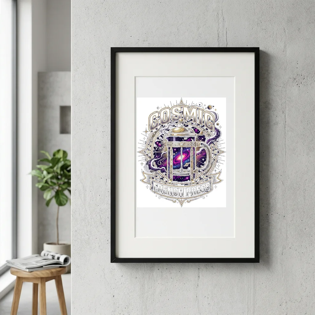 Cherry Petals Wind Gust — Gallery Framed Art Poster (Exhibition Frame)