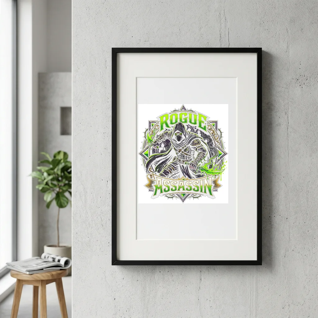 Sumi-e Mountain Misty Valley — Gallery Framed Art Poster (Exhibition Frame)
