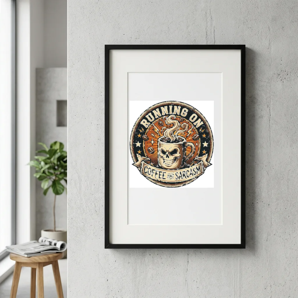 Kanji Character Warrior Heart — Gallery Framed Art Poster (Exhibition Frame)