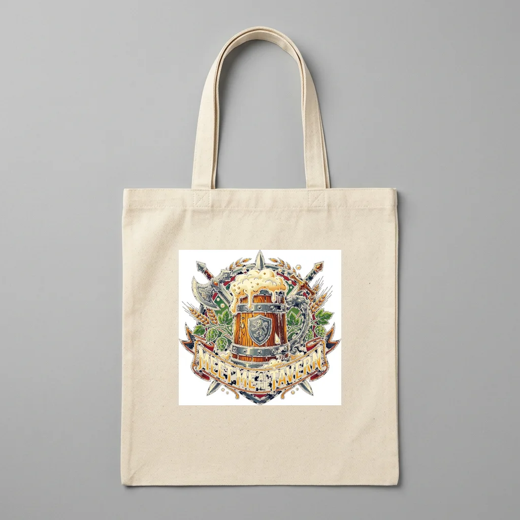 Golden Leaf Floating River — Organic Cotton Canvas Tote Bag (Natural)
