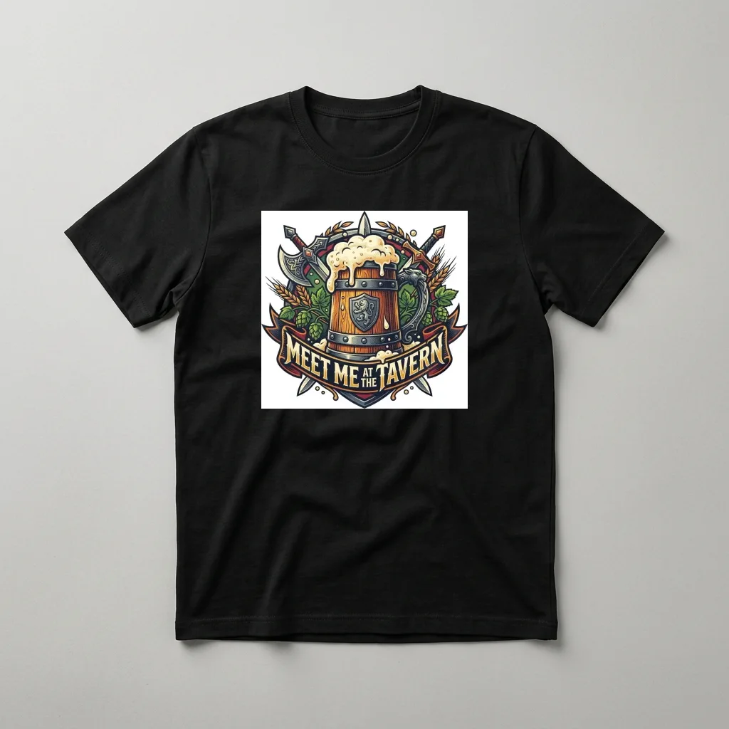 Golden Leaf Floating River — Classic Streetwear T-Shirt (Jet Black)