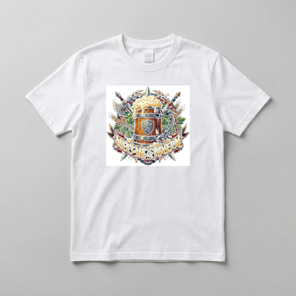 Golden Leaf Floating River — Everyday Crewneck Tee (Pure White)