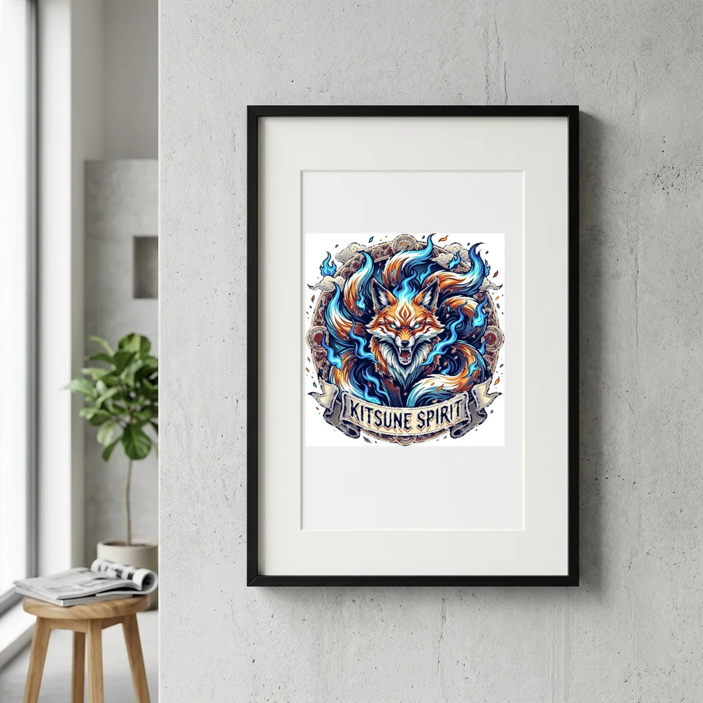 Samurai Armor Crest Helmet — Gallery Framed Art Poster (Exhibition Frame)