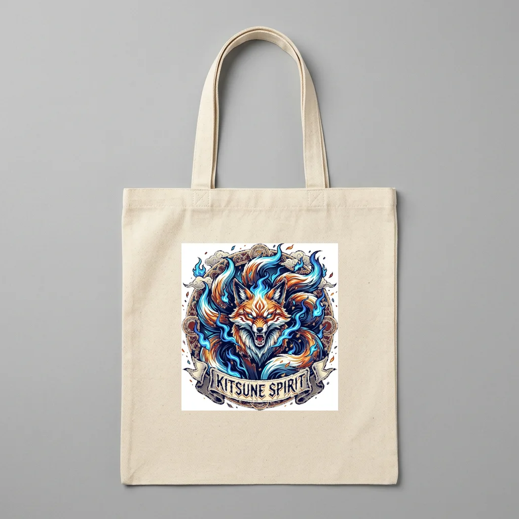 Samurai Armor Crest Helmet — Organic Cotton Canvas Tote Bag (Natural)
