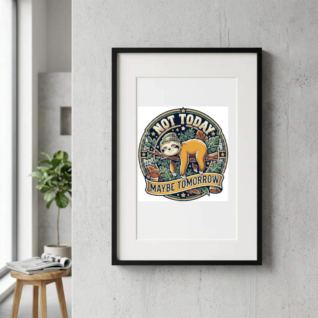 Japanese Carp Autumn Stream — Gallery Framed Art Poster (Exhibition Frame)