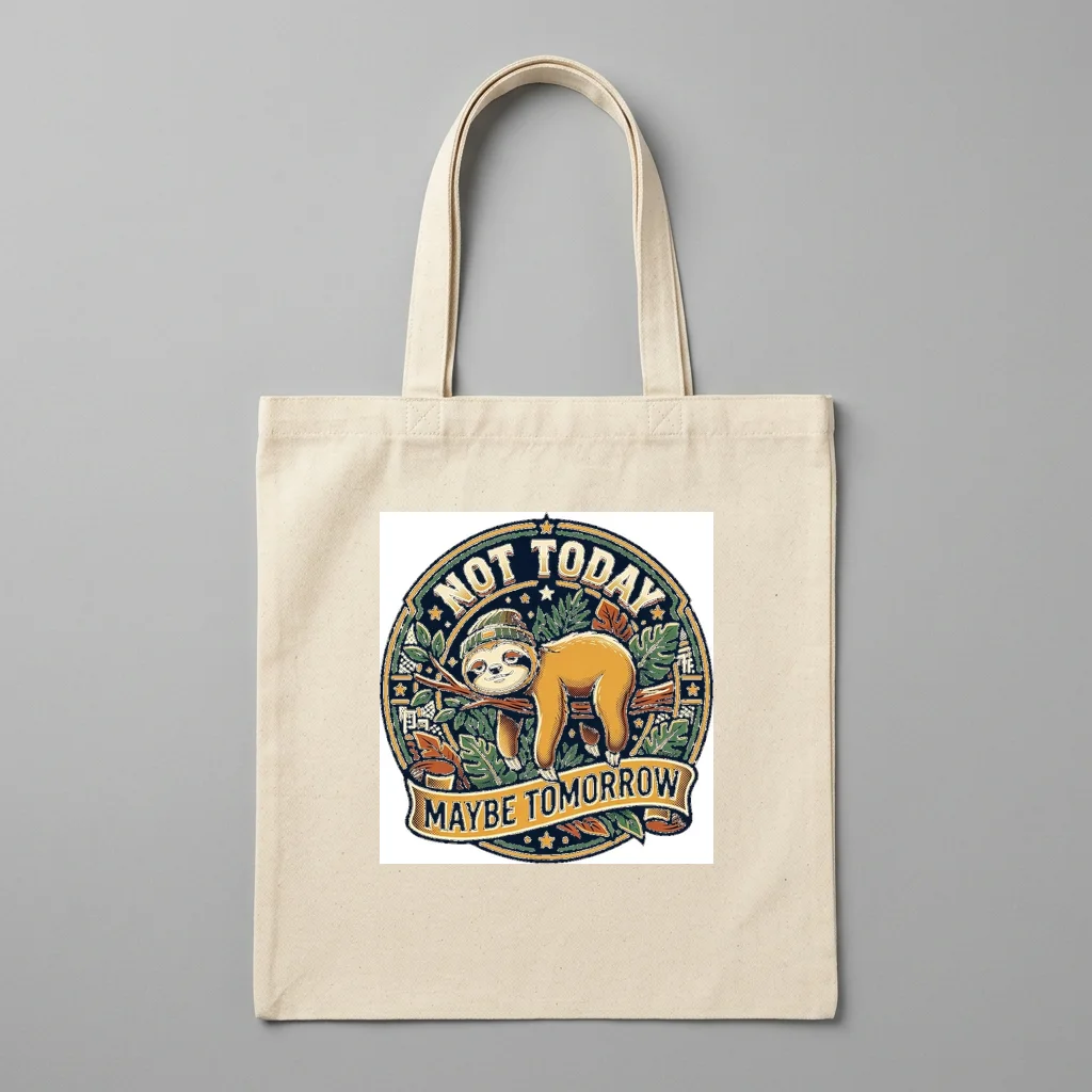 Japanese Carp Autumn Stream — Organic Cotton Canvas Tote Bag (Natural)