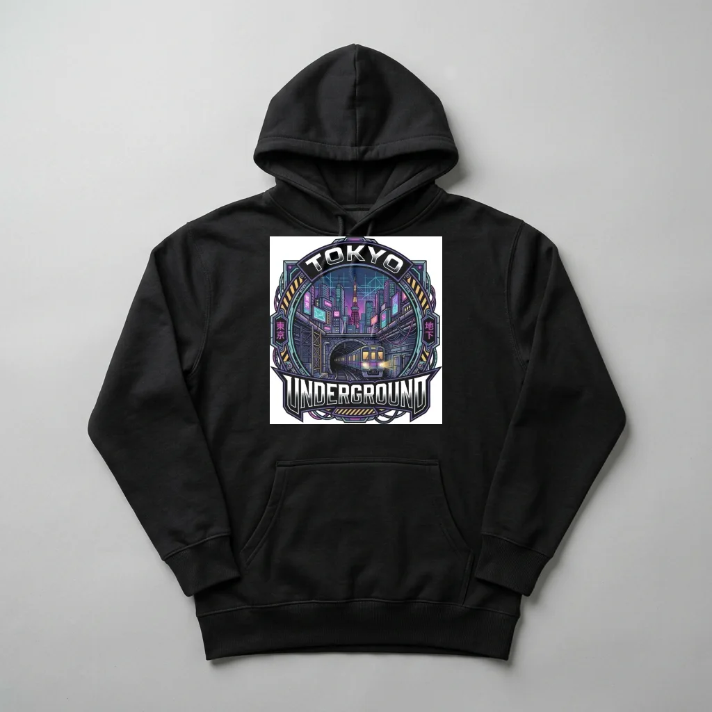 Torii Water Reflection Shrine — Heavyweight Pullover Hoodie (Charcoal Black)