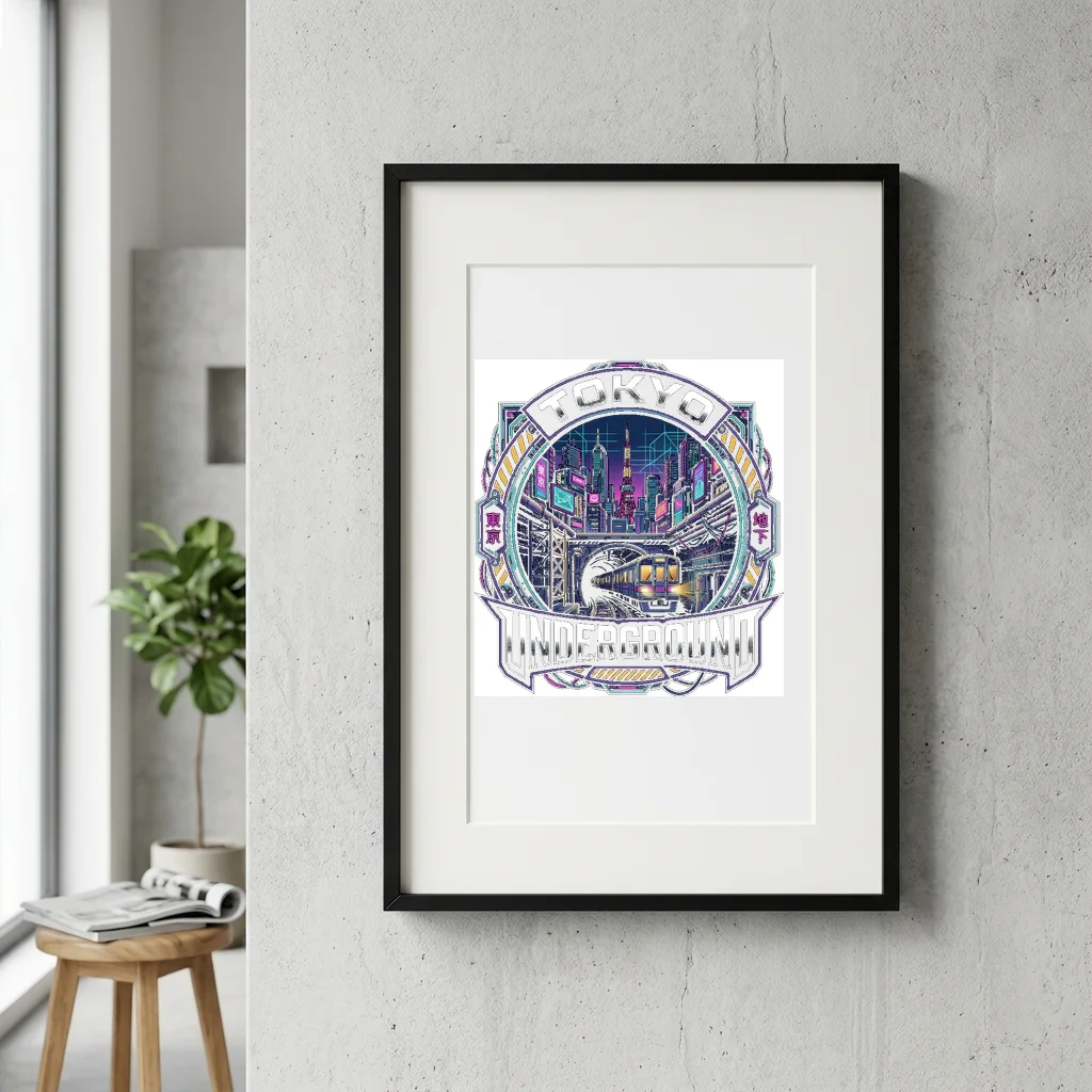 Torii Water Reflection Shrine — Gallery Framed Art Poster (Exhibition Frame)